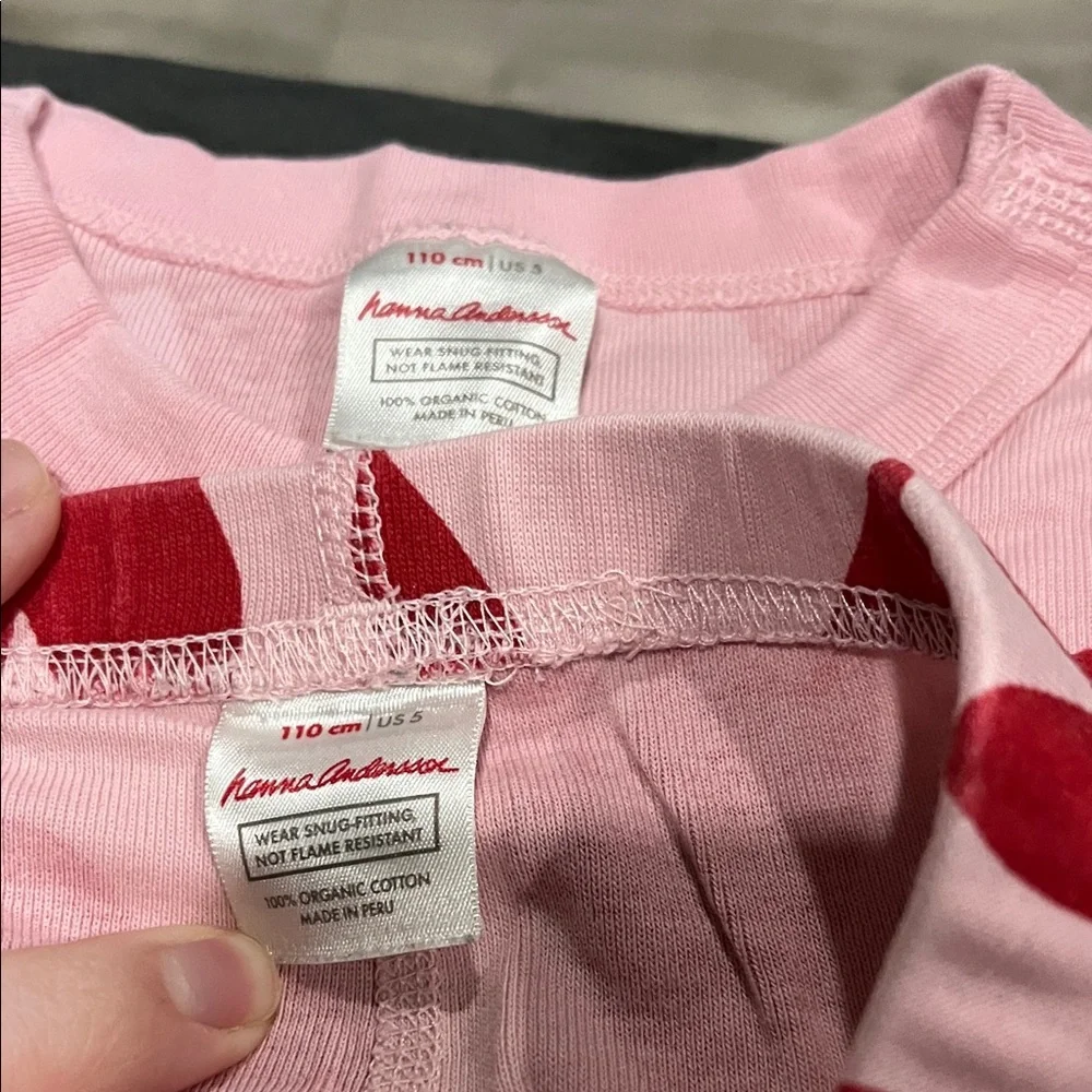 Hanna Andersson  Pink & Red Heart Pajama Set - Long Sleeve